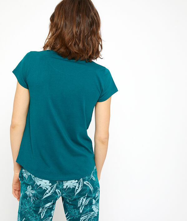 Organic cotton parrot print T-shirt;${refinementColor}
