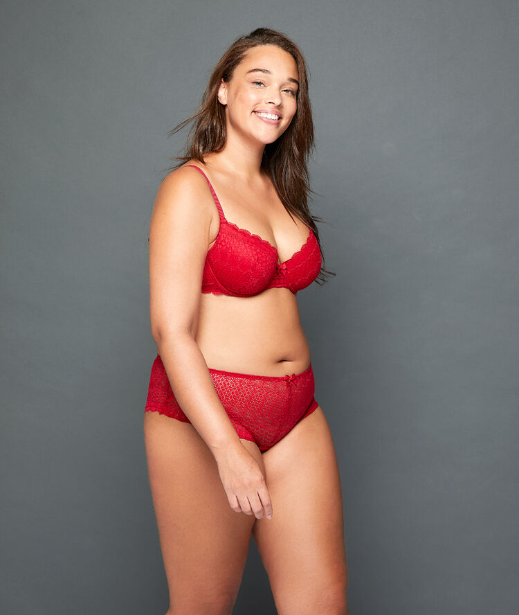 Bra n°4 - lace light padding red.