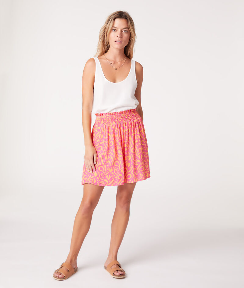 Printed flared skirt;${refinementColor}