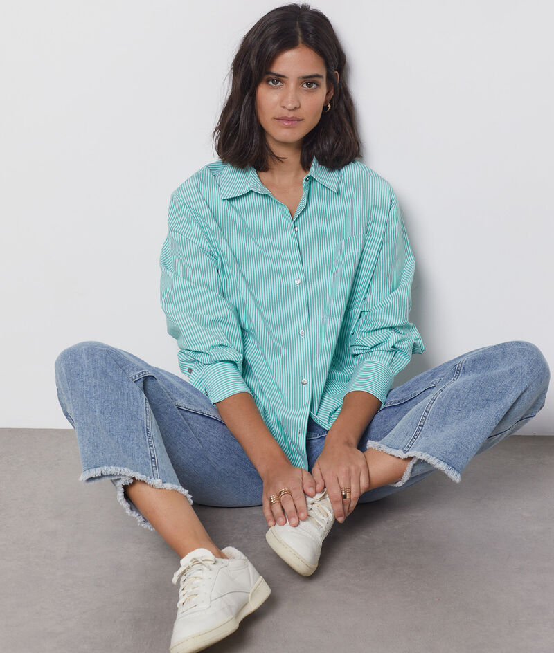 Chemise à rayures;${refinementColor}