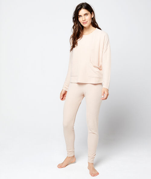 Ribbed knit top pink.