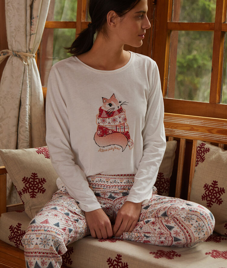 Même pas froid' three-pieces pyjama red.