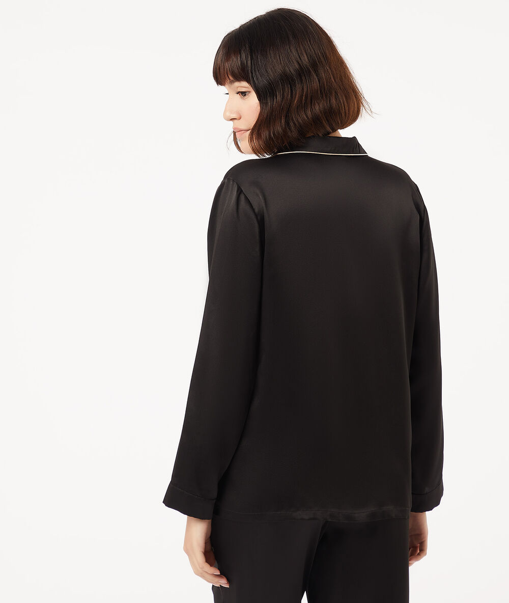 Silk pyjamas shirt black.