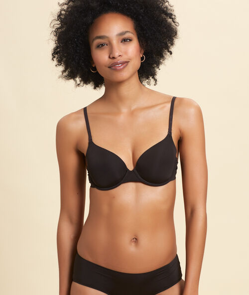 Bra n&deg;5 - microfibre light padded bra dark brown.