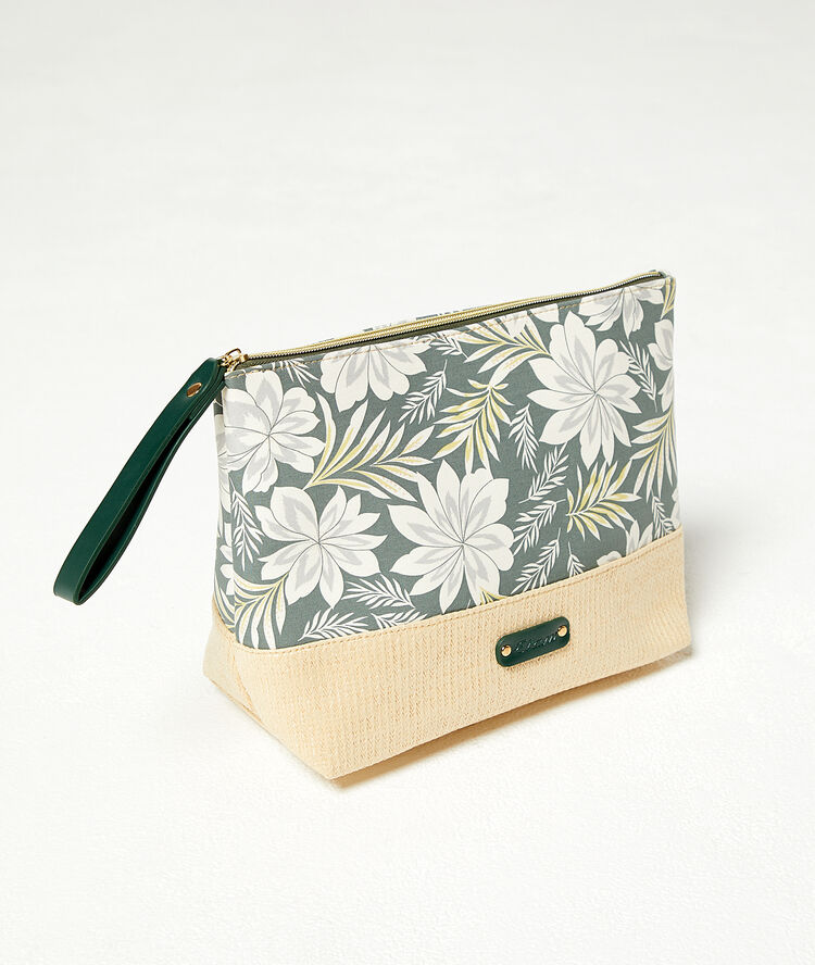 Trousse fleurie vert.