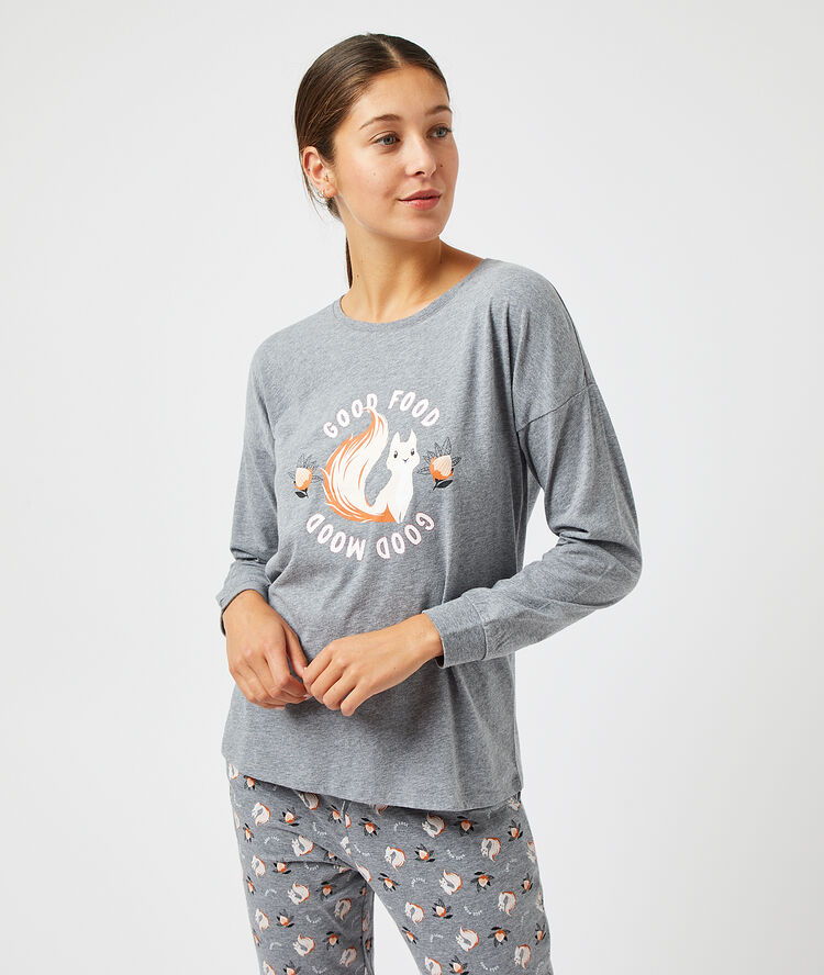 T-shirt "good food good mood" anthracite.