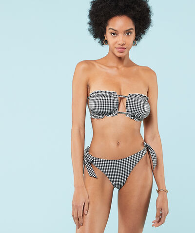 Braguita bikini brasileña, estampado Vichy;${refinementColor}