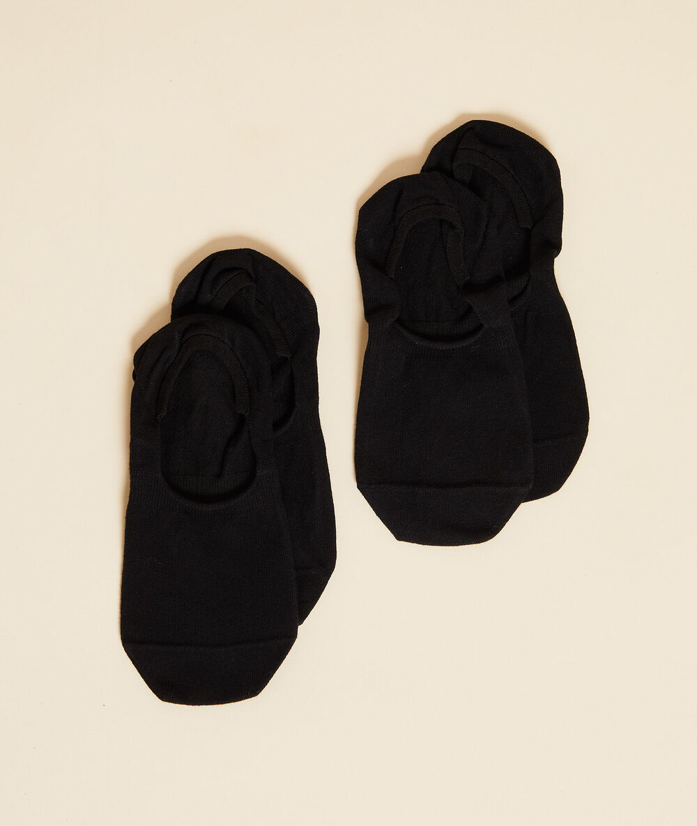 2-pair invisible socks black.