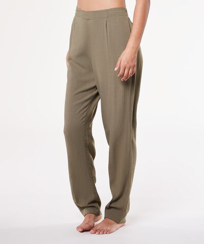 Pantalon de pyjama en lin naturel;${refinementColor}
