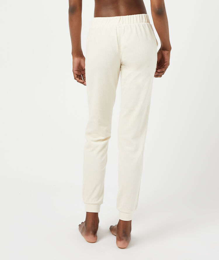 Pantalon c&ocirc;tel&eacute; ecru.