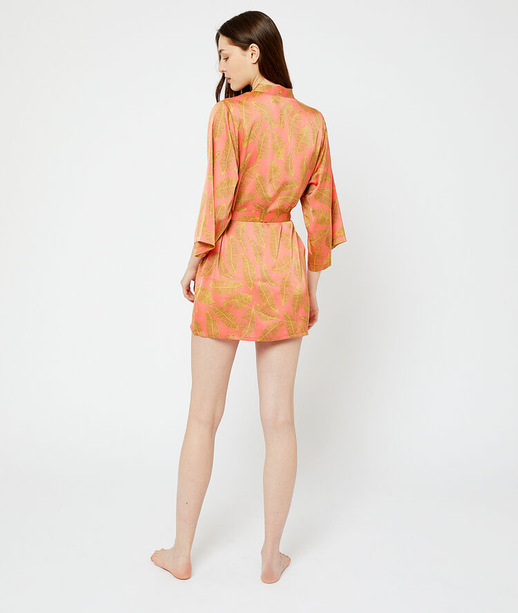 Kimono satin&eacute; orange.