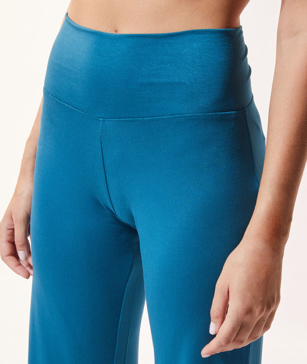 High waist trousers peacock blue.
