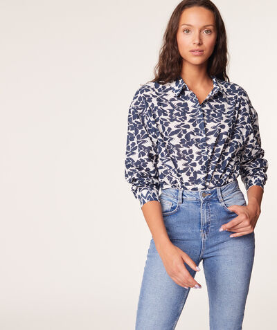 Long-sleeved printed shirt;${refinementColor}
