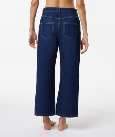 Jean large taille haute 7/8, 100% coton;${refinementColor}