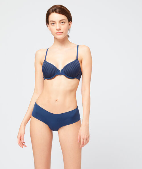 Microfibre shorty with tulle detailing navy blue.
