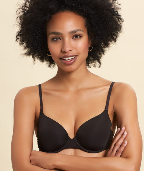 Bra n°5 - microfibre light padded bra dark brown.