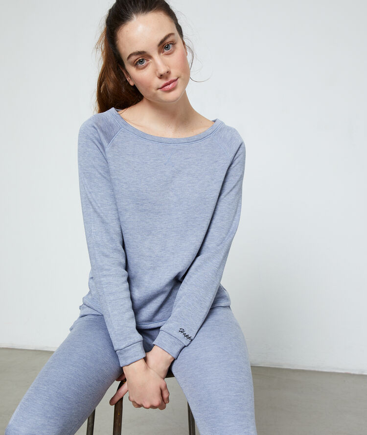 Happy mind' long sleeves top blue.