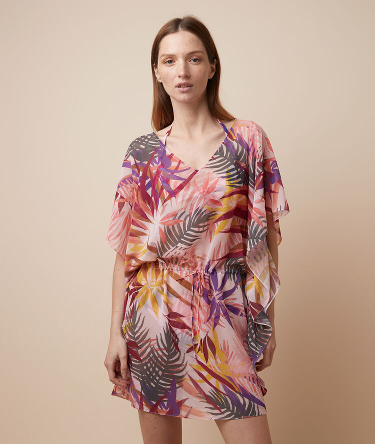 Printed beach cover-up multi.