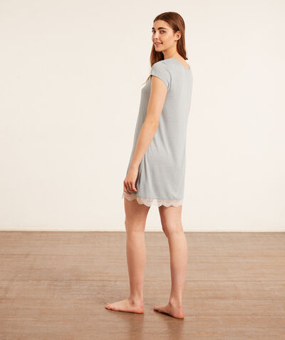 Nightshirt with lace hem;${refinementColor}