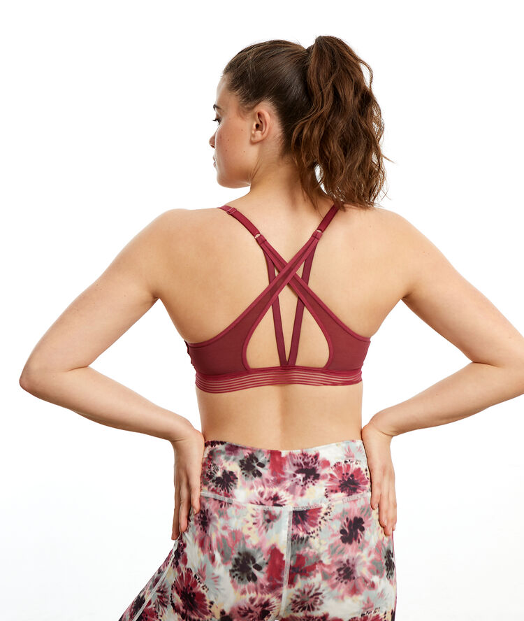 Yoga bra - medium support burgundy.