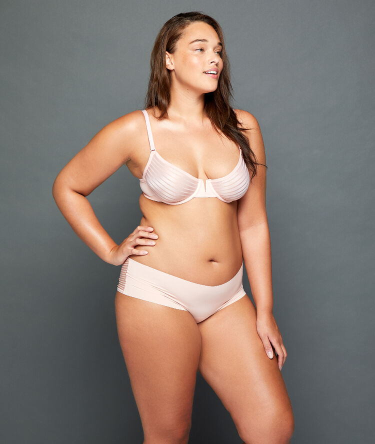 Light padded invisible bra blush.