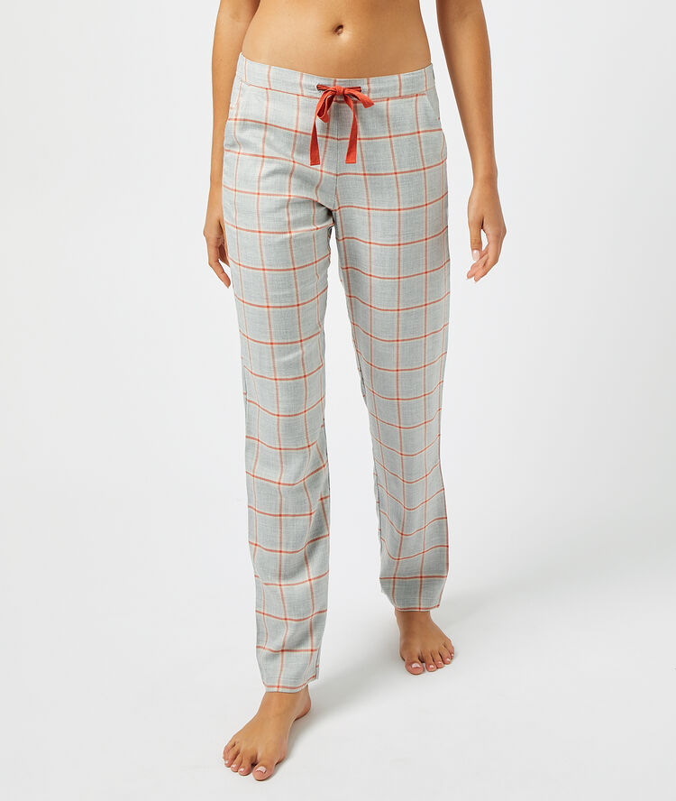 Pantalon &agrave; carreaux gris.