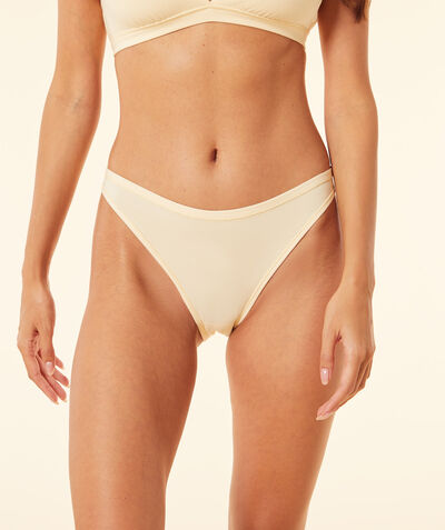 Stretchy organic cotton high cut bikini;${refinementColor}