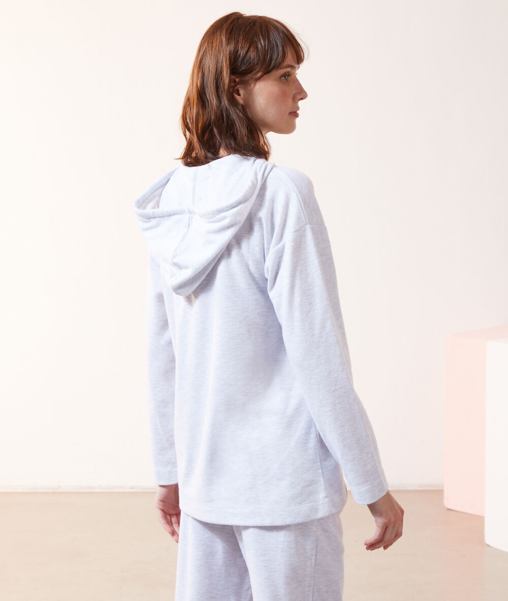 Sweat &agrave; capuche gris.