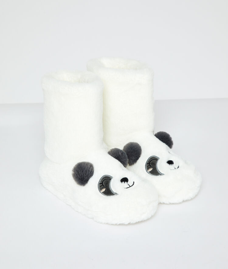 Panda boot slippers ecru.