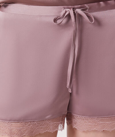 Sleep shorts with lace details;${refinementColor}