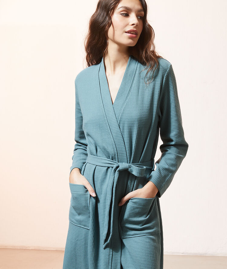 D&eacute;shabill&eacute; nid d'abeille celadon.