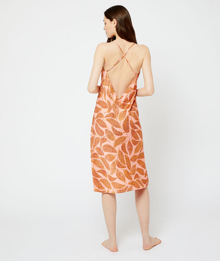 Long printed slip orange.
