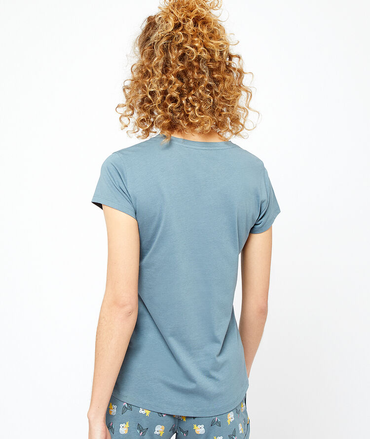 T-shirt 'this is a green t-shirt' blue.