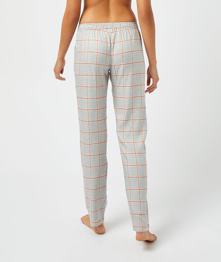Pantalon &agrave; carreaux gris.