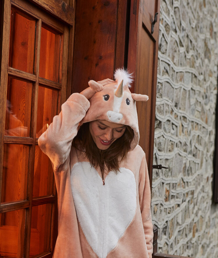 Unicorn onesie pink.