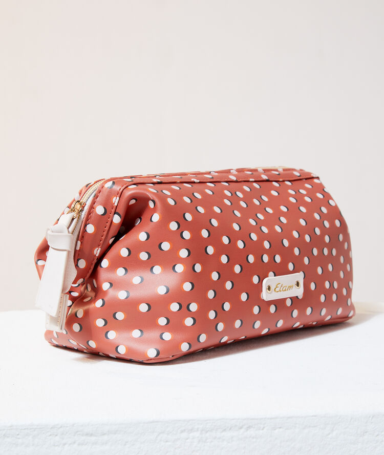Trousse de toilette &agrave; pois anis.