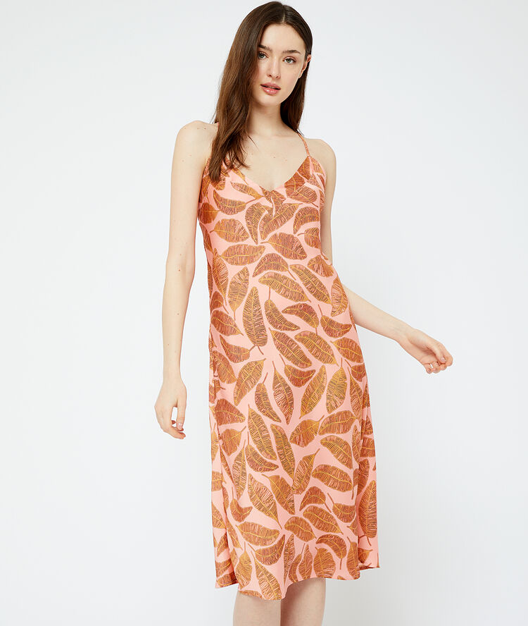 Long printed slip orange.