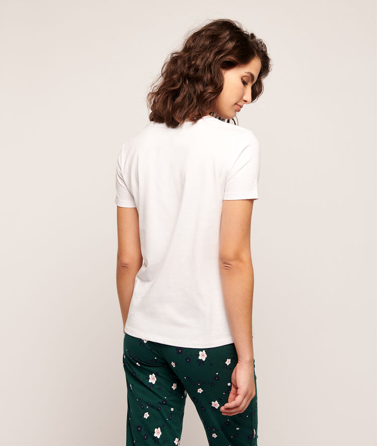 It's a match' t-shirt in a racket print off white.