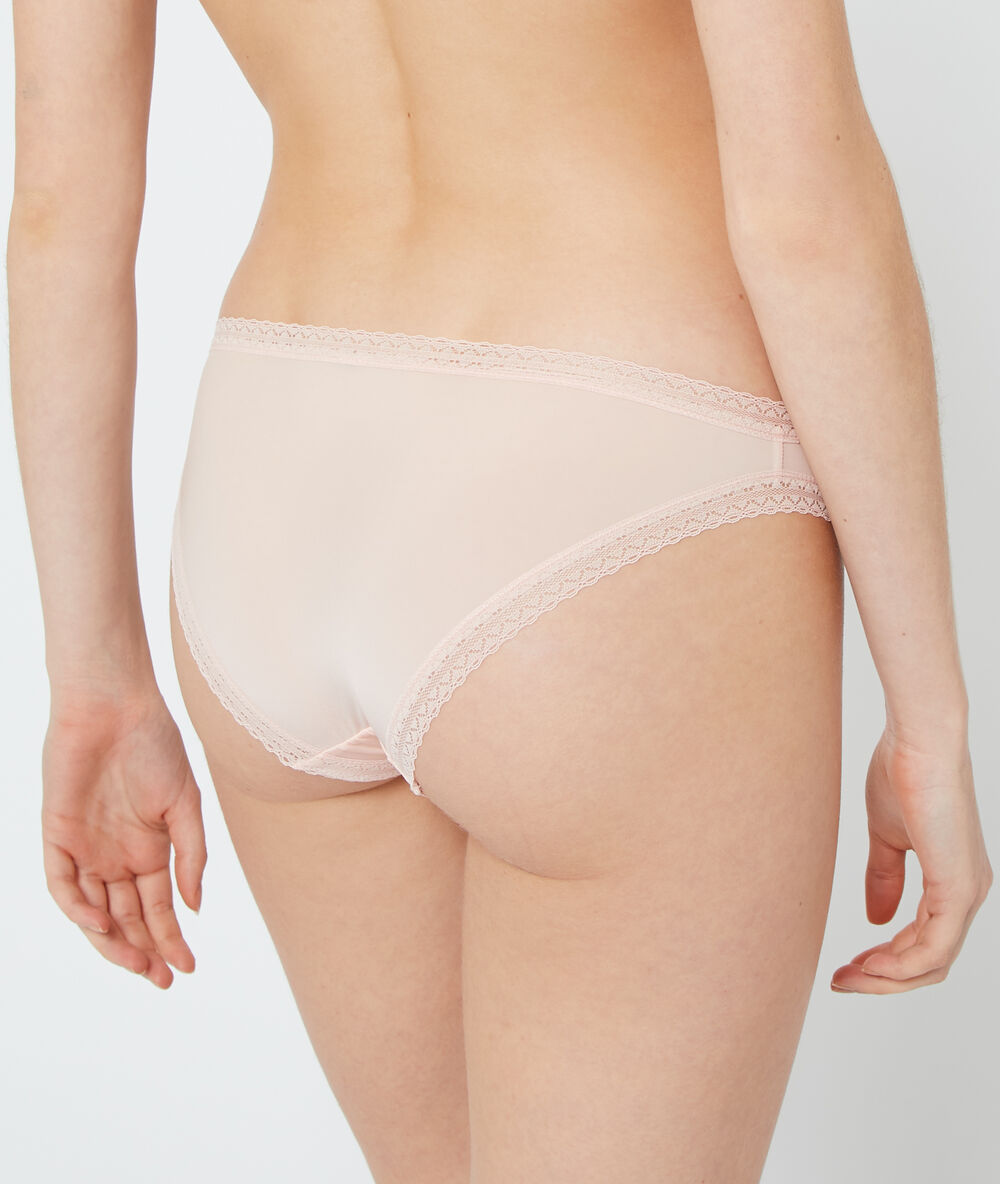 Bi-material briefs natural.