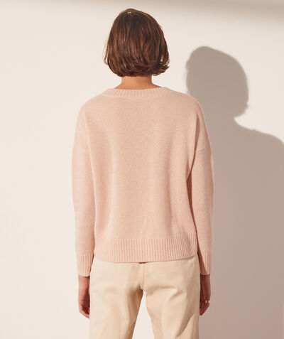 Round-neck recycled cashmere and wool jumper