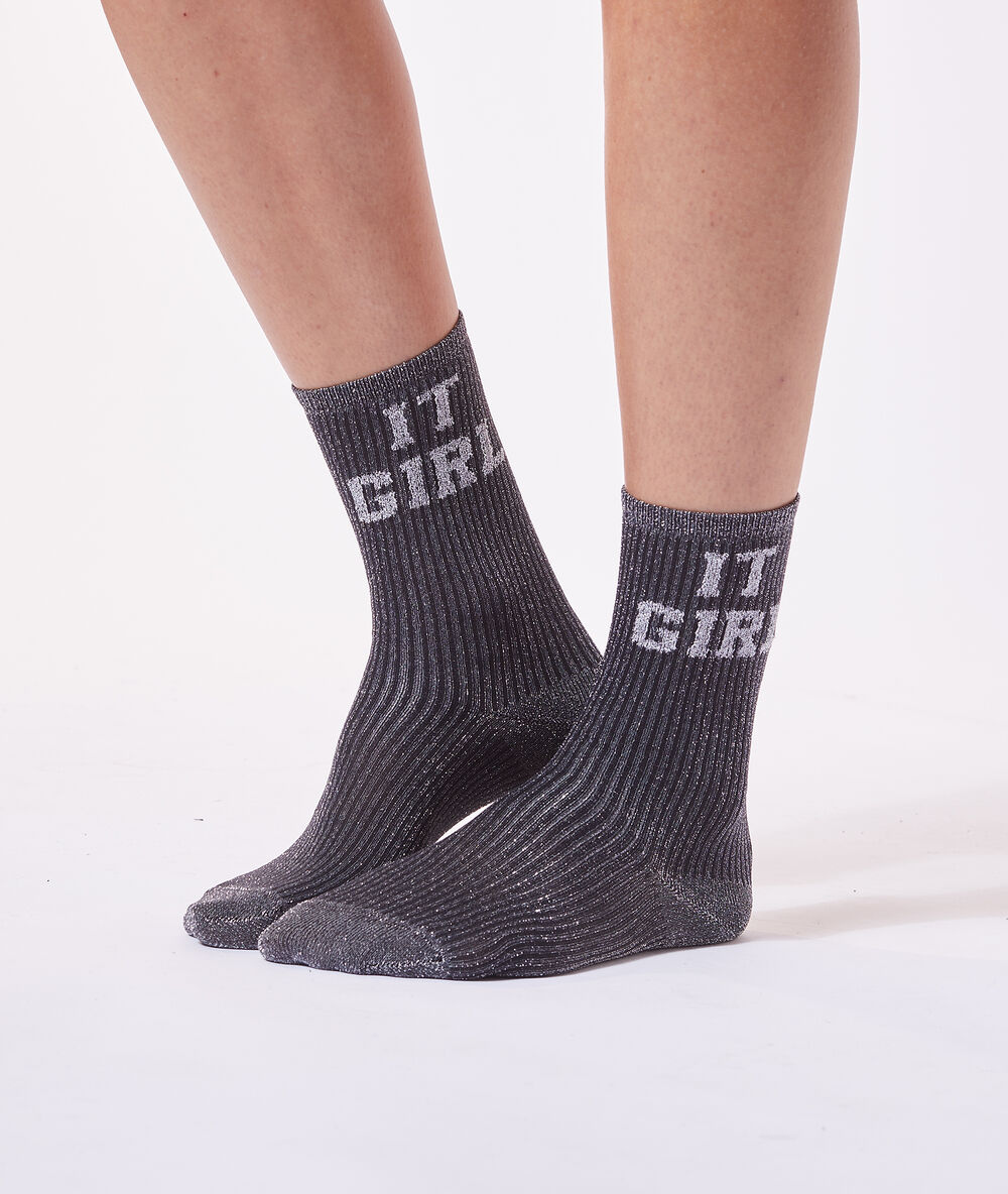 Chaussettes "it girl" argent.