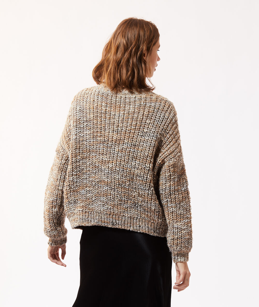 Gilet en grosse maille ecru.