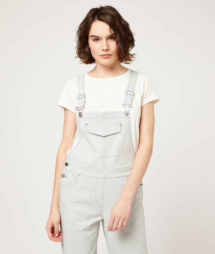 Dungaree in stripes blue sky.