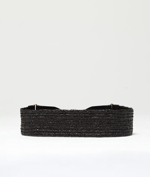 Large plaited belt black.
