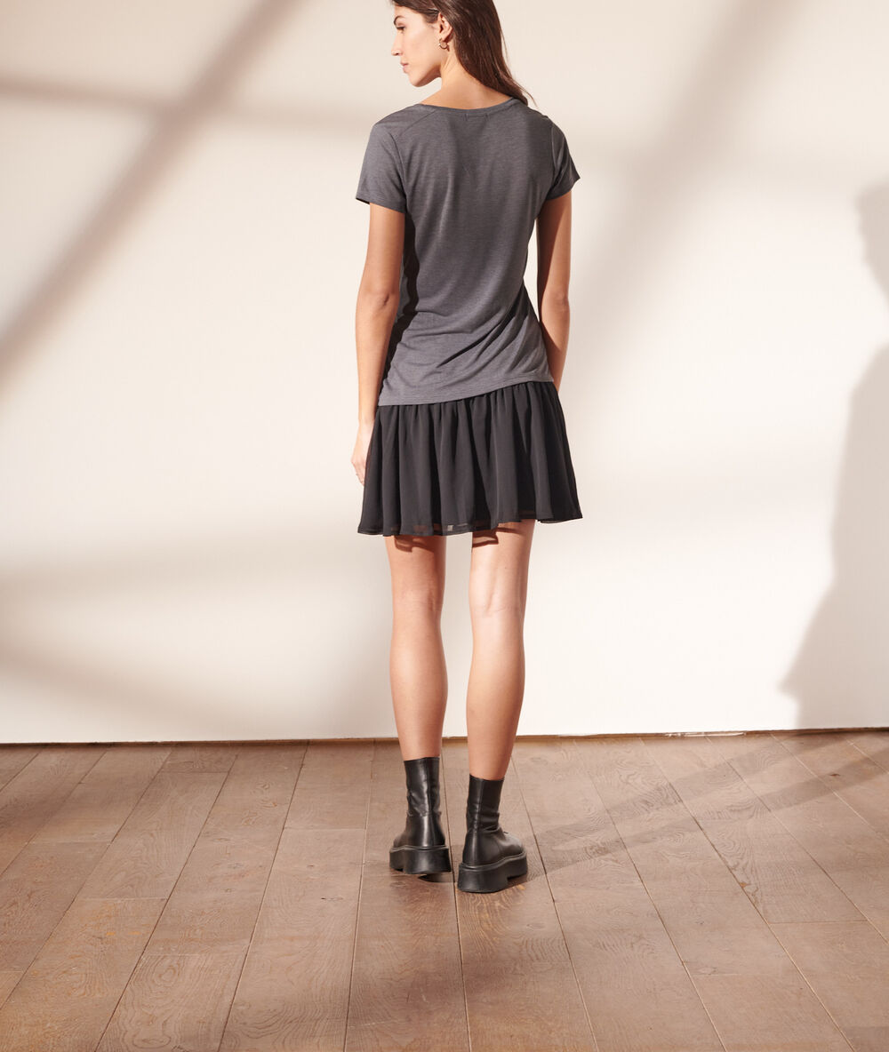 T-shirt col v anthracite.