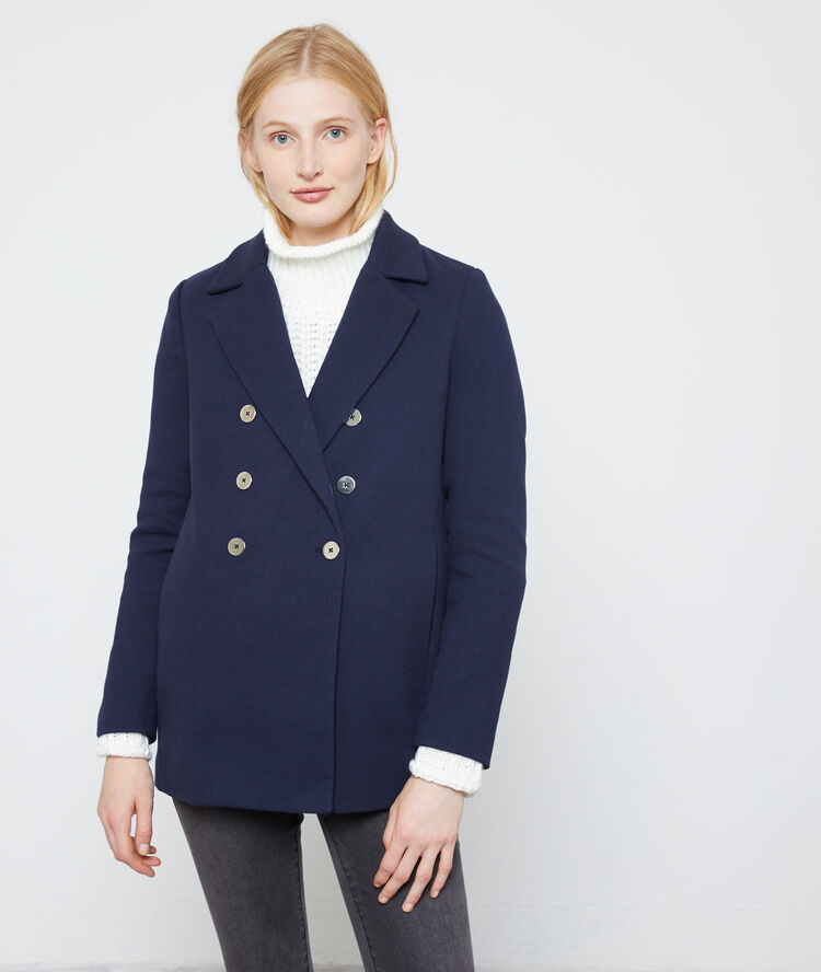 Boyfriend cropped coat navy.