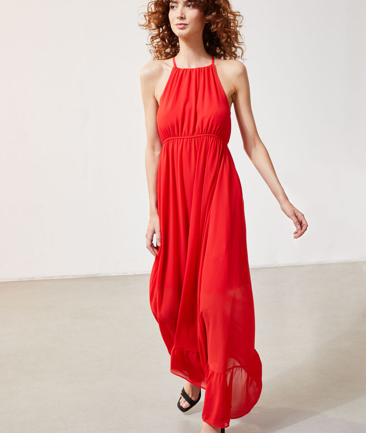 Robe longue geranium.