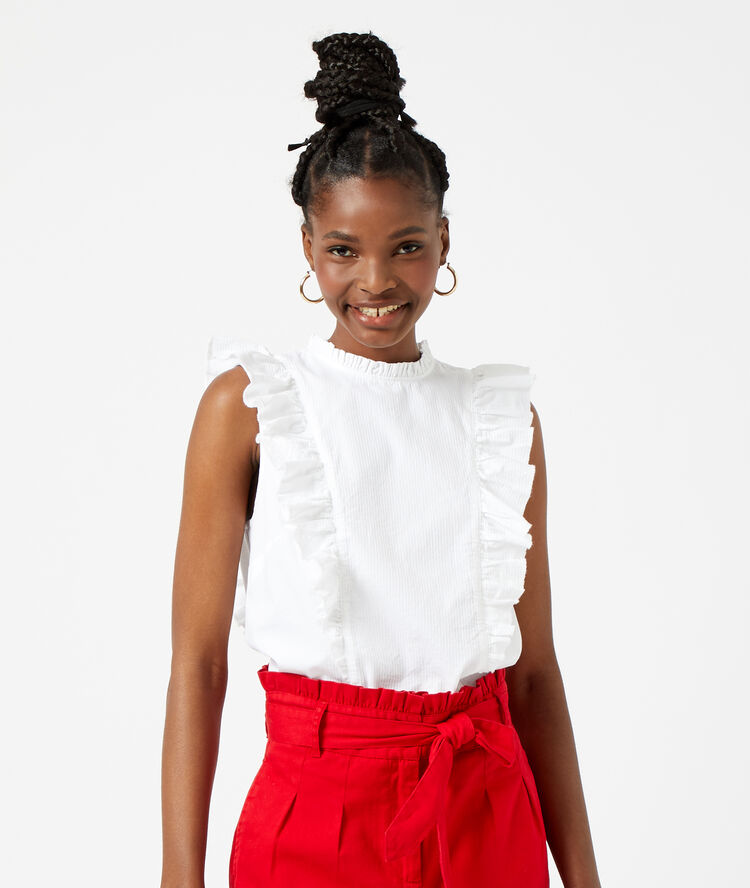 Frilled blouse black.