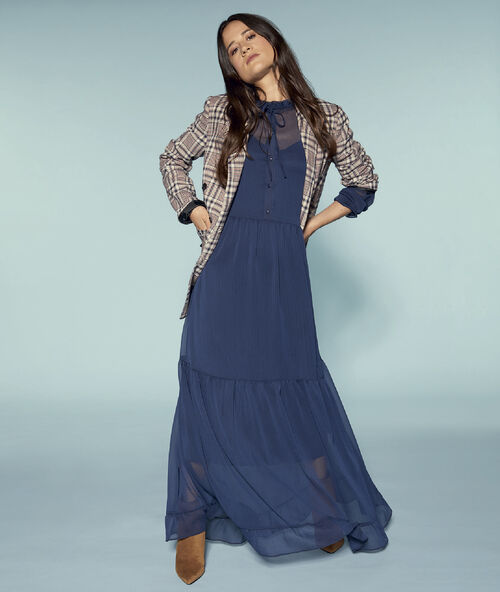 Robe longue fluide marine.