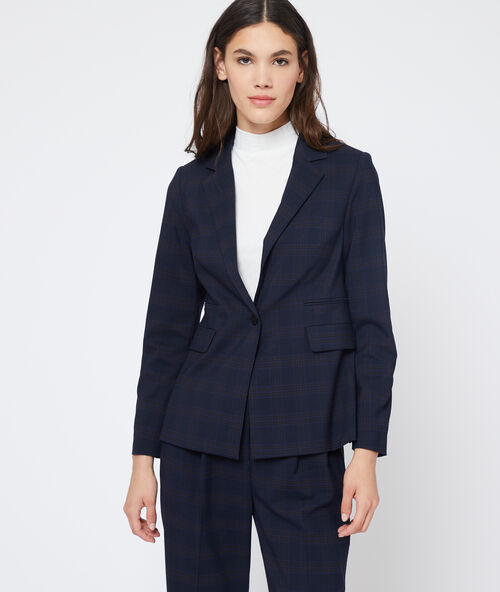Suit jacket in check navy.